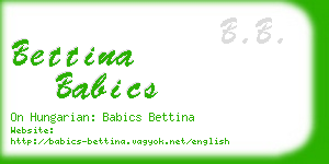 bettina babics business card